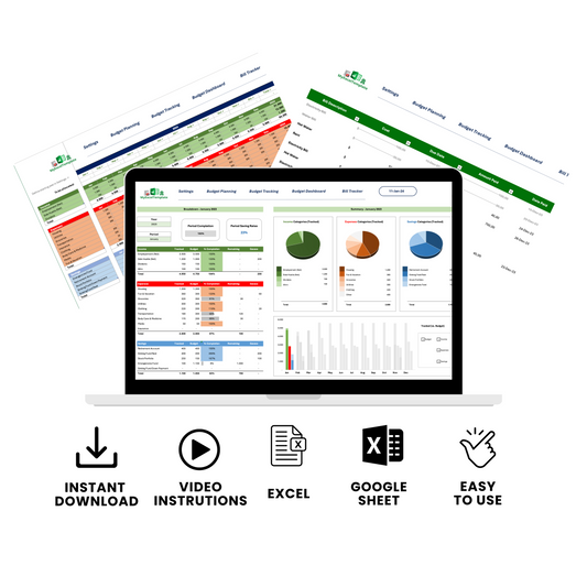 Personal Budget Tracker - Excel & Google Sheet
